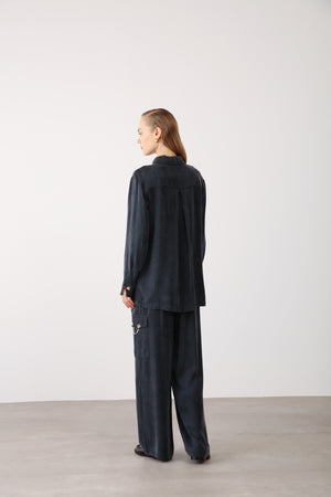 Chain Accent Wide - Leg Pants – Black - QLISHE