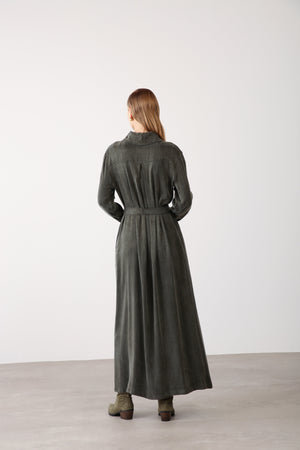 Chain Detail Long Dress - Khaki - QLISHE