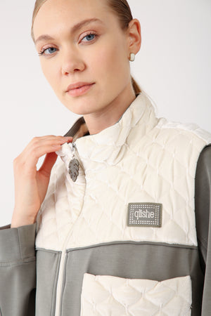 High Neck Contrast Pocket Vest – Khaki - QLISHE