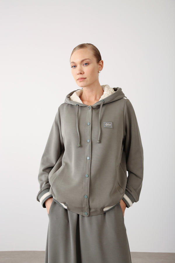 Hooded Jacket with Skirt Set – Khaki - QLISHE