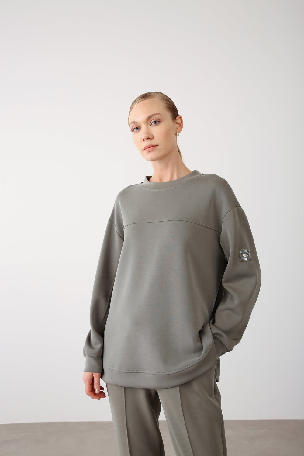 Sweatshirt with Pants and Vest Three - Piece Set – Khaki - QLISHE