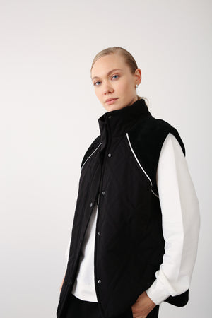 Vest with Skirt and Sweatshirt Three - Piece Set – Black - QLISHE