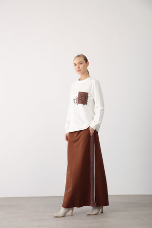 Vest with Skirt and Sweatshirt Three - Piece Set – Brown - QLISHE