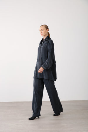 Wide Leg Pants - Black - QLISHE
