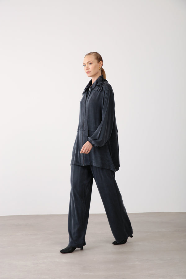 Wide Leg Pants - Black - QLISHE