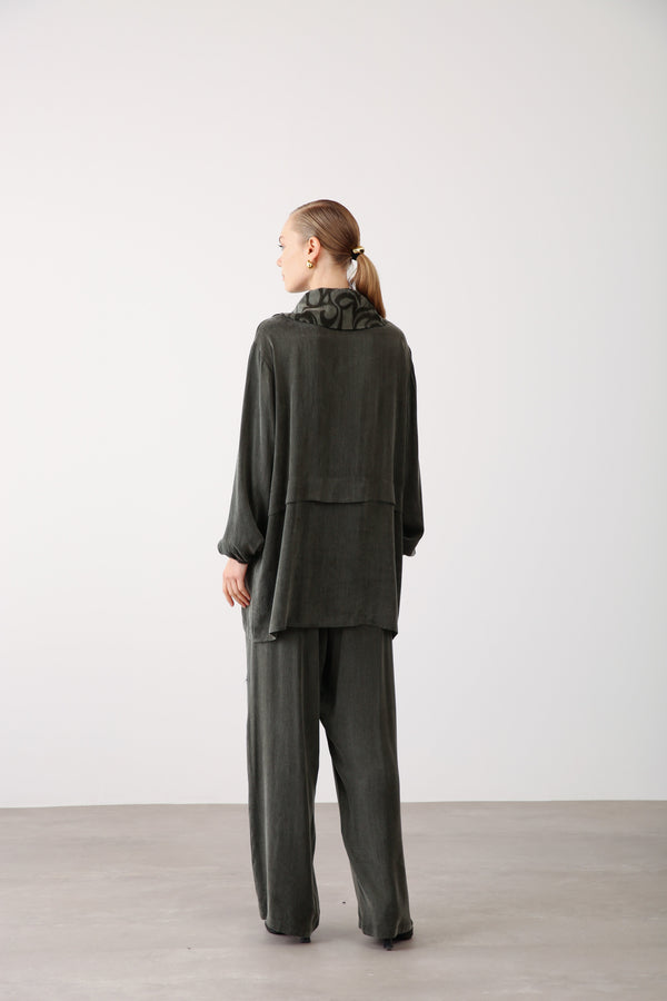 Wide Leg Pants - Khaki - QLISHE