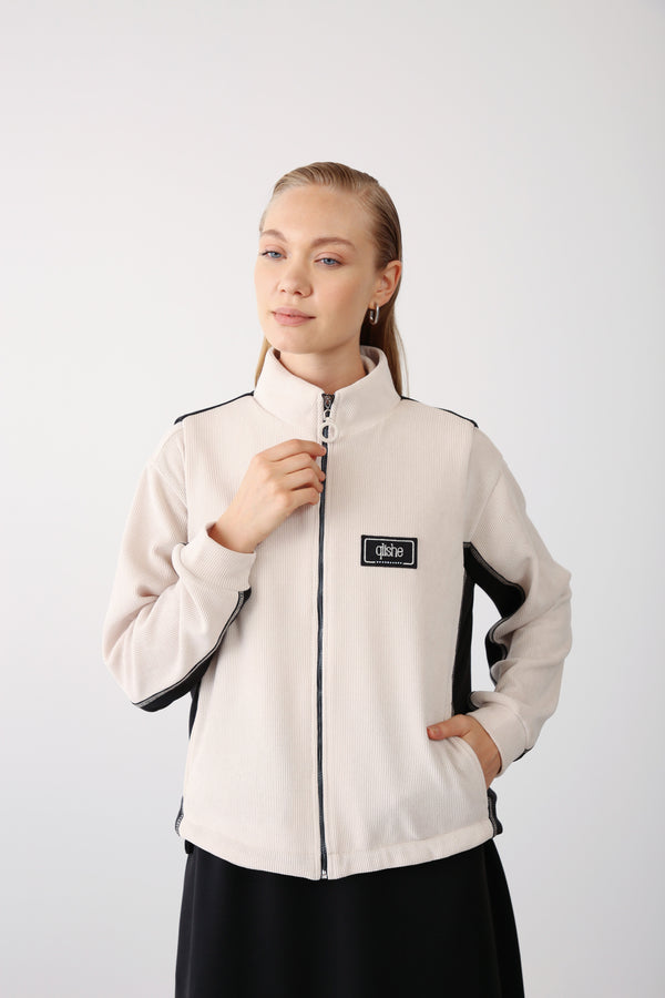 Zip - Up High Collar Vest - Black - QLISHE