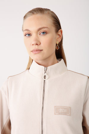 Zip - Up High Collar Vest - Camel - QLISHE